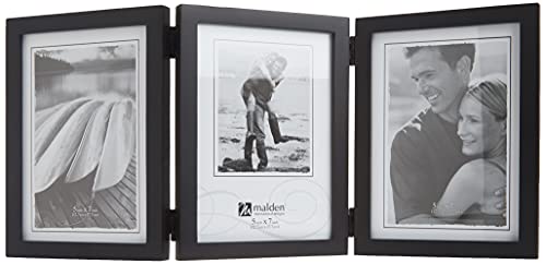 Malden International Designs Classic Concepts Vertical Black Wood Picture Frame, 3 Option, 3-5x7, Black - Image 2
