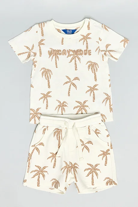 R&B Printed T-Shirt & Shorts Set