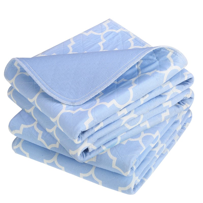 OUTCREATOR Washable Bed Pads 34 x 56 Pack of 2 Incontinence Mattress Protector AntiSlip Waterproof Underpads for Adults Kids Elderly Pets Absorbency Reusable Bedwetting Pads Blue