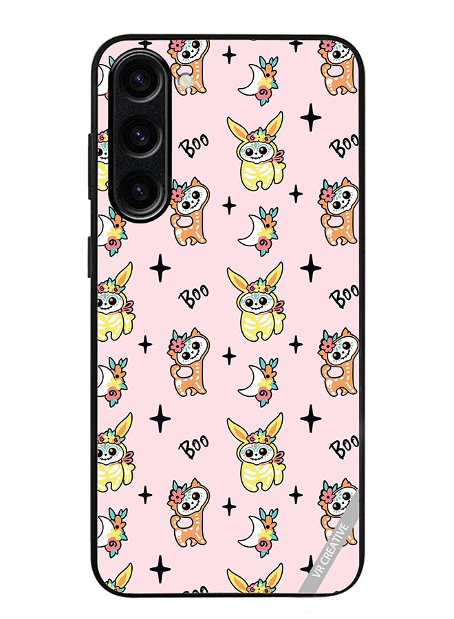 VR CREATIVE Protective Case Cover For Samsung Galaxy S24 Skeletons Of Cute Animals On Pink Design Multicolour - Image 1
