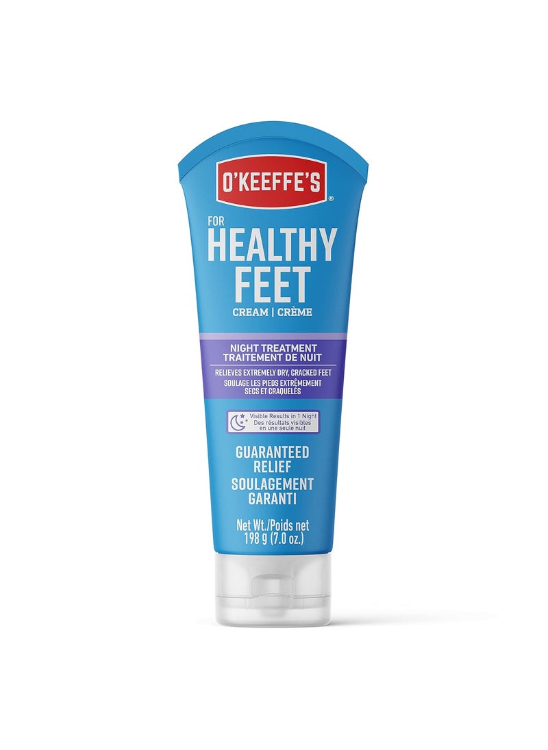O'Keeffe's - O'Keeffe's for Healthy Feet Night Treatment Foot Cream; Guaranteed Relief for Extremely Dry; Cracked Feet; Visible Results in 1 Night; 7.0 Ounce Tube; (Pack of 1) - Image 1