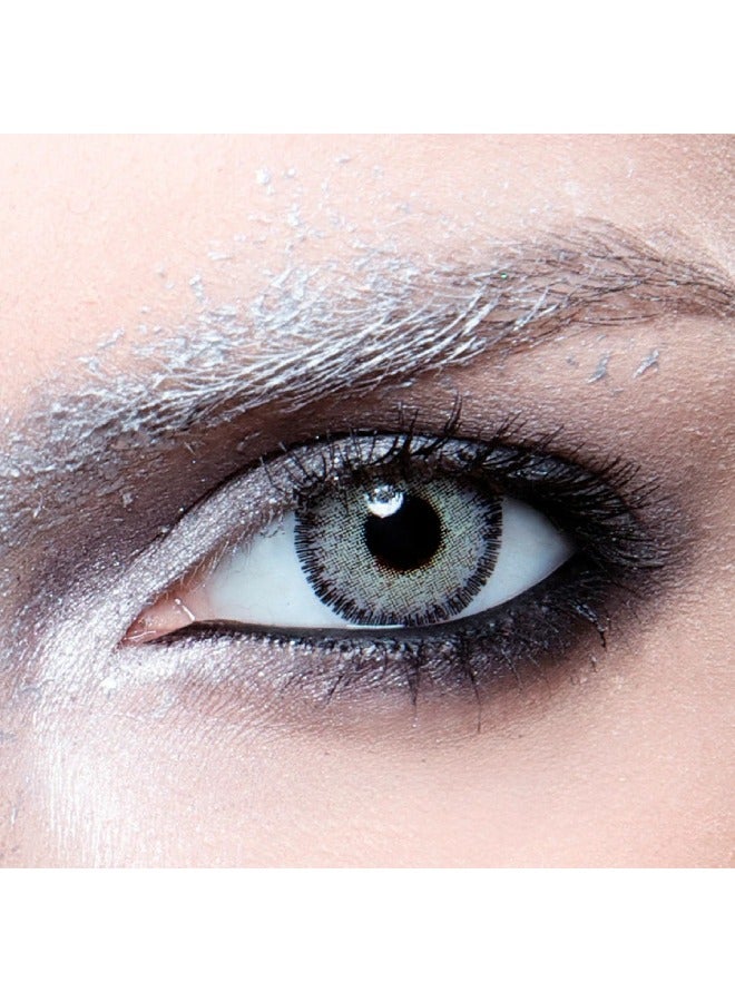 Anesthesia Anesthetic Gray 9 Months Disposable Pack Of 2 Colored Contact Lenses Unisex Cosmetic Contact Lenses Gray Contact Lenses - Image 1