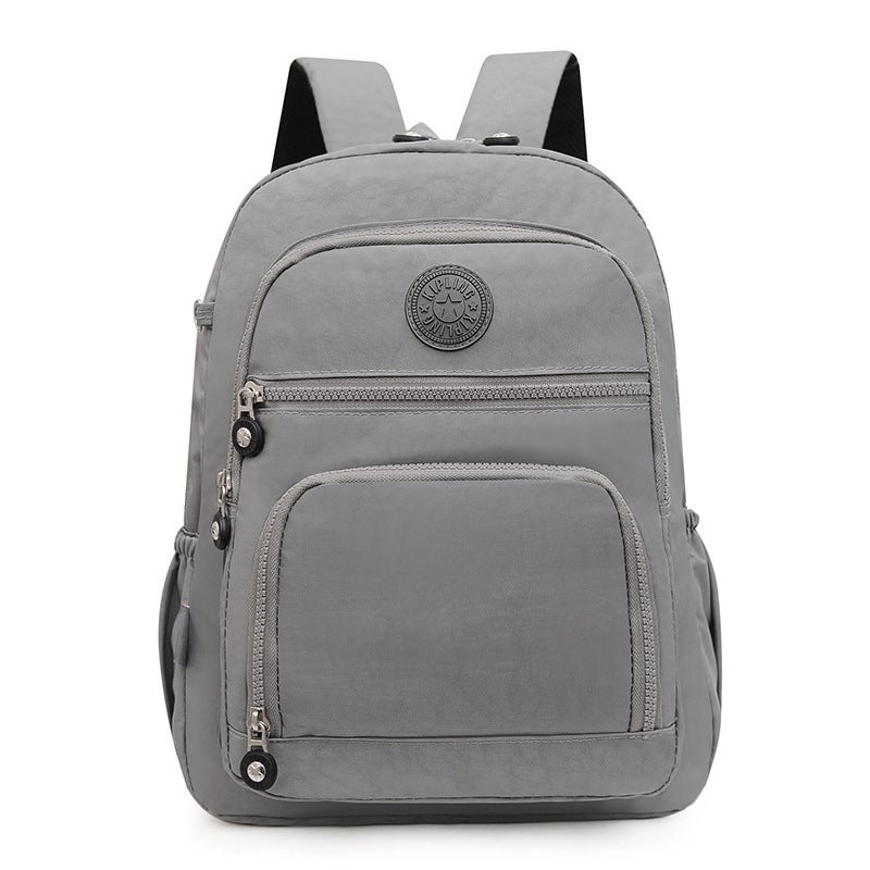 Backpack Womens Casual Student Bag Multi-layer Large Capacity Simple Travel Bag 2023 New Lightweight Oxford Cloth Backpack gray 