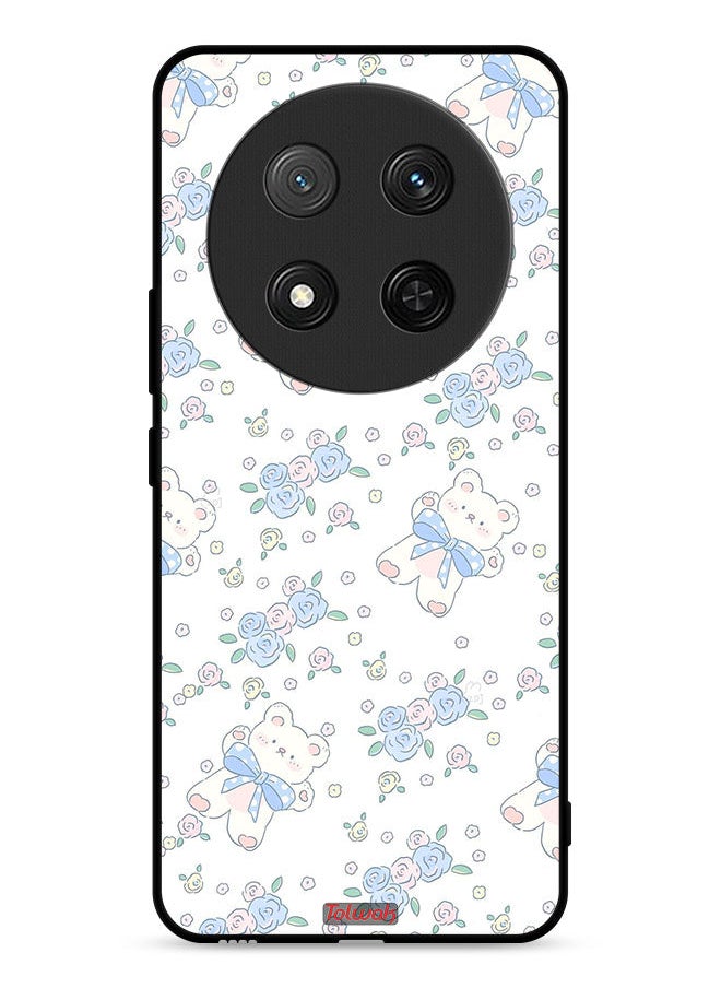 Tolwak Honor X9c 5G Protective Case Cover Cute Teddy Bear And Flowers Icon  - Image 1