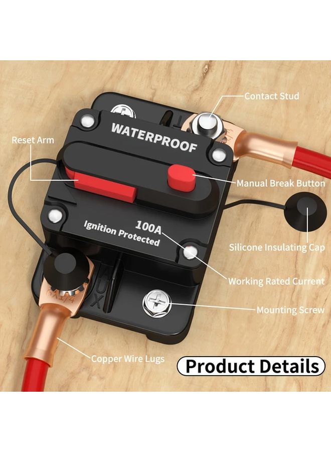 40A 2PCS IP67 Circuit Breaker Auto Reset 12V DC Marine Grade For Boat RV Truck Solar - Image 5