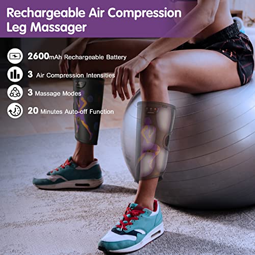 QUINEAR Rechargeable Leg Massager for Circulation and Pain Relief Cordless Air Leg Compression System Calf Massager Gift for Mom Dad Women Men FSAHSAEligible - Image 5