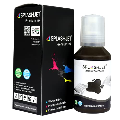 Splashjet T03Y Compatible Refill Ink for Epson L4150, L4160, L6160, L6170, L6190 Printer - Compatible Ink Bottle for Epson T03Y Ink Code (120gm x 1) Black Ink Bottle - 501848 - Image 1