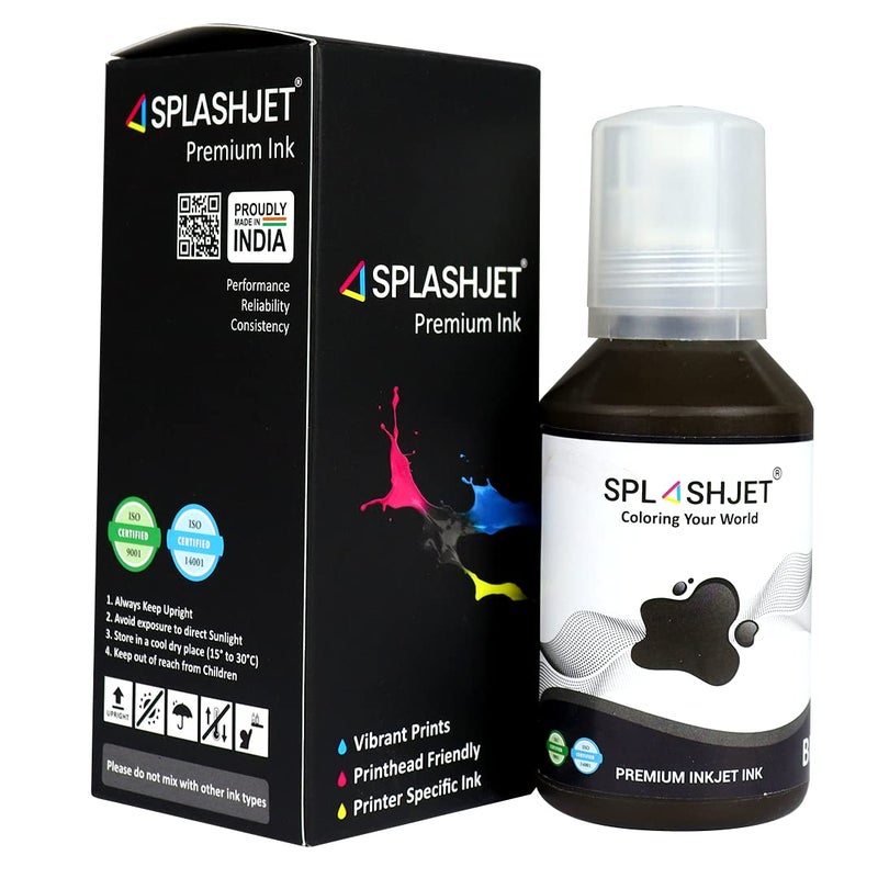 Splashjet T03Y Compatible Refill Ink for Epson L4150, L4160, L6160, L6170, L6190 Printer - Compatible Ink Bottle for Epson T03Y Ink Code (120gm x 1) Black Ink Bottle - 501848 - Image 5