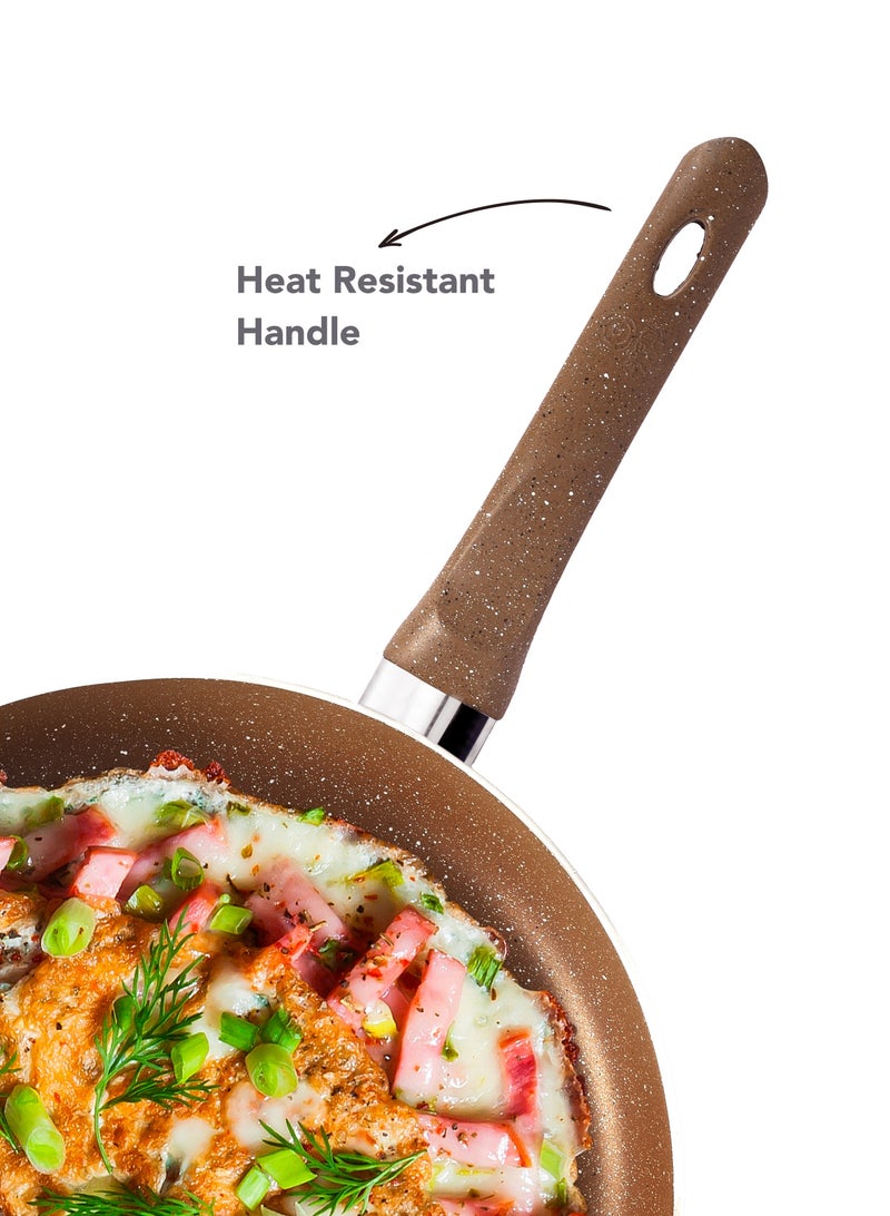 Grandi Frypan 28 cm Titanium High Thickness 1- Piece Non-Stick  Brown - Image 2