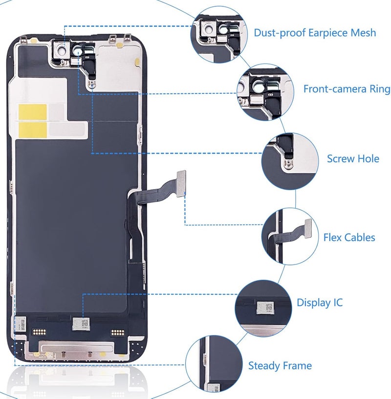 Diykitpl for iPhone 14 Pro Screen Replacement 6.1 Inch, 3D Touch LCD Display for A2650, A2889, A2892, A2891, A2890, with Repair Tools Kit+Waterproof Frame Sticker+Tempered Glass - Image 3