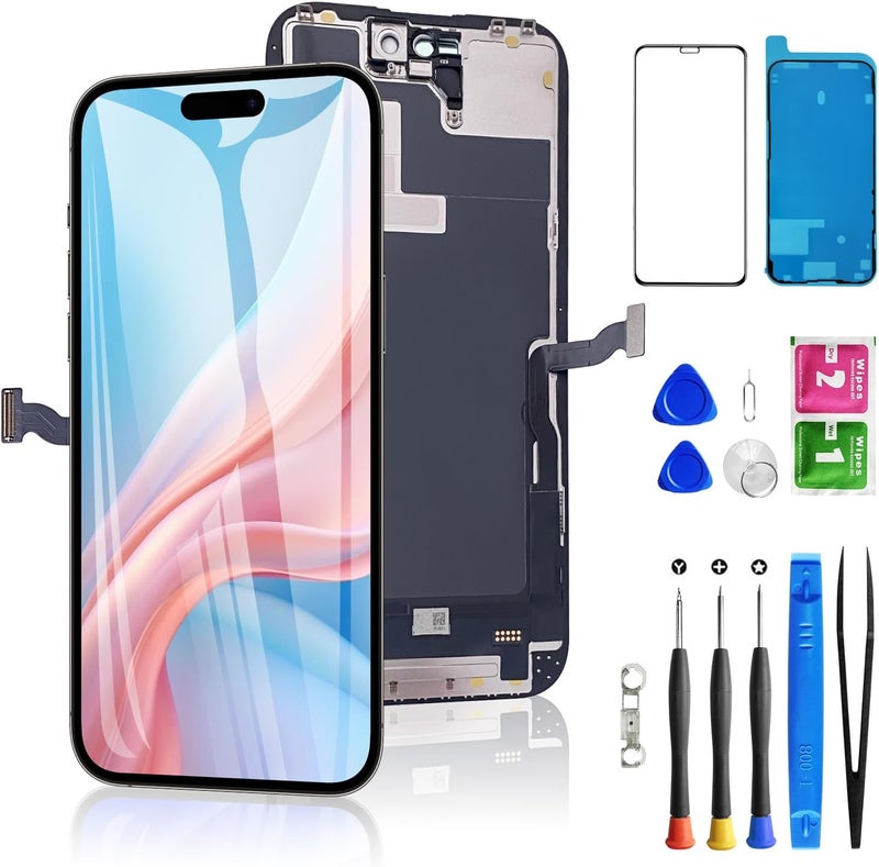 Diykitpl for iPhone 14 Pro Screen Replacement 6.1 Inch, 3D Touch LCD Display for A2650, A2889, A2892, A2891, A2890, with Repair Tools Kit+Waterproof Frame Sticker+Tempered Glass - Image 1