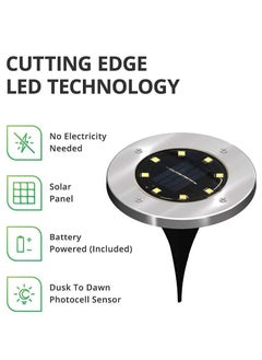 Rewell 4 LED Outdoor Solar Garden Lights, Waterproof Underground Lights, Solar Lights, Road Garden Lighting (Light Color: Warm White)  - Image 5