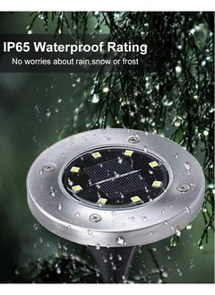 Rewell 4 LED Outdoor Solar Garden Lights, Waterproof Underground Lights, Solar Lights, Road Garden Lighting (Light Color: Warm White)  - Image 4