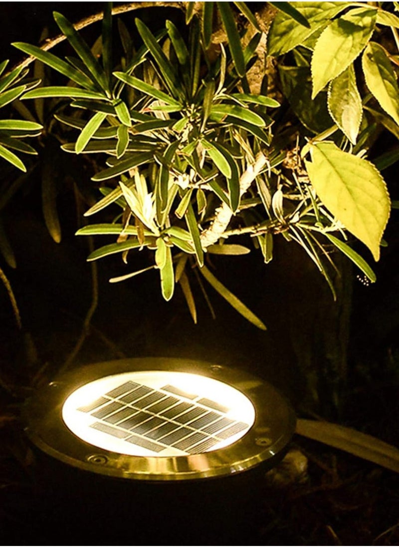 Rewell 4 LED Outdoor Solar Garden Lights, Waterproof Underground Lights, Solar Lights, Road Garden Lighting (Light Color: Warm White)  - Image 2