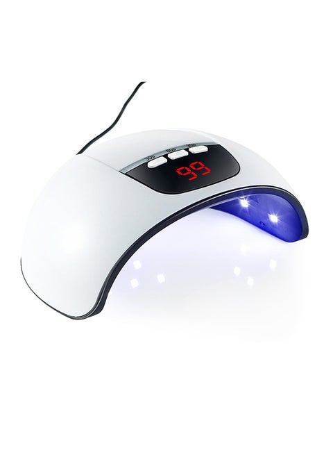 مصباح أظافر LED بالأشعة فوق البنفسجية لطلاء الجل - مجفف أظافر سريع الجفاف يعمل بمنفذ USB مع 3 إعدادات مؤقت، شاشة LCD، استشعار تلقائي ذكي، بلاستيك، أداة مانيكير وباديكير غير معطرة (أبيض)