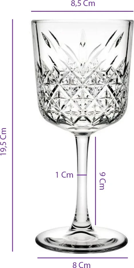 Paşabahçe Red Wine Glass, Timeless Set of 4 Glasses 440276