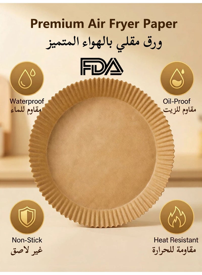 SAKAN Air Fryer Parchment Paper Non-Stick Heat-Resistant Baking Mat, Food-Grade Greaseproof Paper for Most Air Fryers, Air Fryer Paper Liners, Essential for kitchen Baking,Round (20cm/7.8in) - Image 3