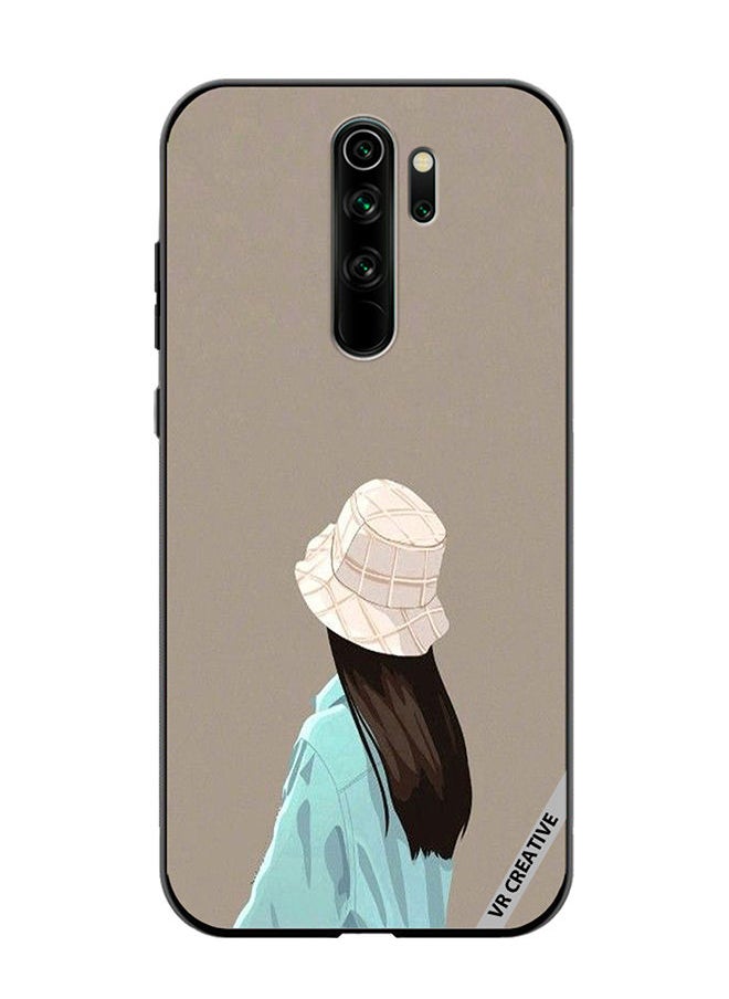 VR CREATIVE - Protective Case Cover For Xiaomi Redmi Note 8 Pro Brown Hat Girl Design Multicolour - Image 1