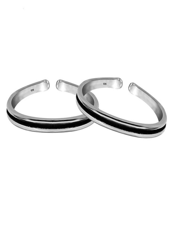 Parnika (Formerly MJ Graceful Band Design Silver Toe Rings in Pure 92.5 Sterling Silver for Women | With Certificate of Authenticity | (Antique 1 Line) - Image 5