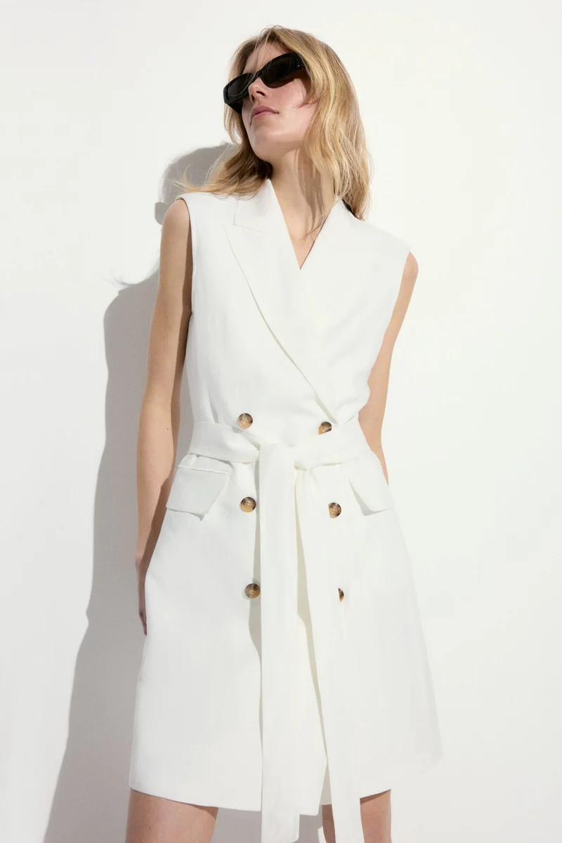 H&M Linen-blend blazer dress