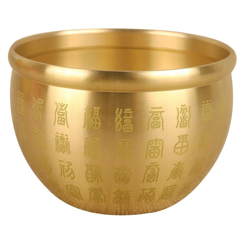 NUOBESTY Feng Shui Brass Bowl - 2.8 Inch Golden Prayer Bowl for Prosperity & Good Luck Decorative Centerpiece for Home Altar, Tabletop Display, Meditation Spaces - Image 1