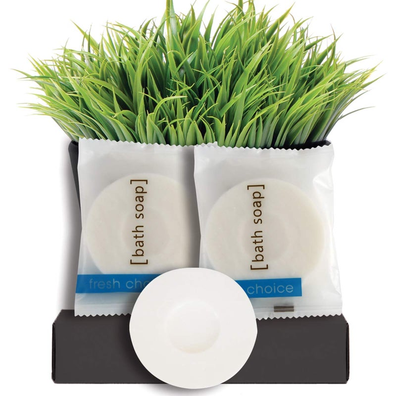 Fresh Choice Bulk Hotel Soap, Individually Wrapped Bar Soaps, Mini Trial Size Toiletries, Bath Body Hand Soap for Vacation Rentals and Motel Guest Bathroom, 1oz, 50 Pack - Image 1