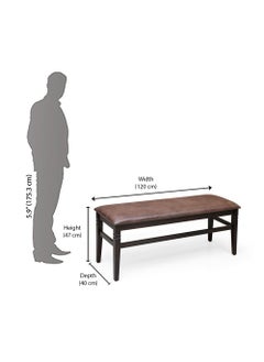 Home home by Nilkamal Fern 2 Seater Solid Wood Dining Bench in Erin Brown Finish  - Image 2