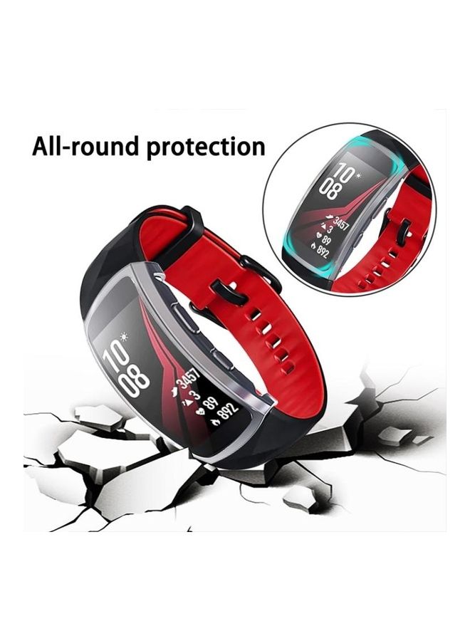 إسكدنيا For Samsung Gear Fit 2 Pro Full Coverage Plating TPU Watch Case Silver - Image 5