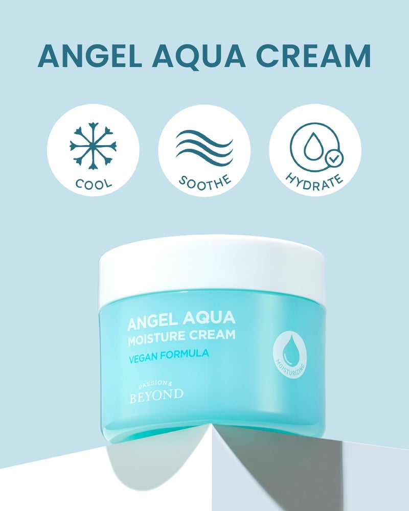 BEYOND Angel Aqua moisture Cream (5.1fl oz) - Instant Cooling, Hydrating, Soothing Lightweight Face Gel Moisturizer, Sleeping Mask. Korean Skin Care, Vegan. Cica, Hyaluronic Acid, Panthenol. - Image 2