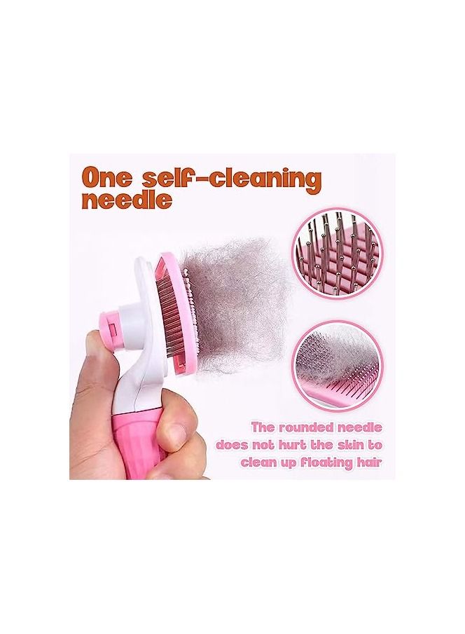 MahMir Cats Dogs Brushes for Long Haired & Short Hair, Supple Stainless Steel Bristles Quick Cleaning of the Brush to Remove Tangles Dead Undercoat and Dirt - Image 5