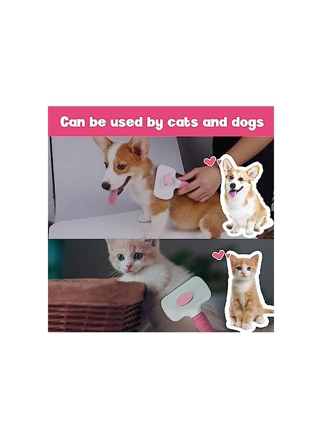 MahMir Cats Dogs Brushes for Long Haired & Short Hair, Supple Stainless Steel Bristles Quick Cleaning of the Brush to Remove Tangles Dead Undercoat and Dirt - Image 4