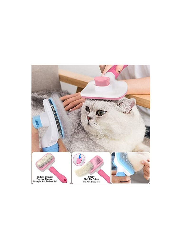 MahMir Cats Dogs Brushes for Long Haired & Short Hair, Supple Stainless Steel Bristles Quick Cleaning of the Brush to Remove Tangles Dead Undercoat and Dirt - Image 2