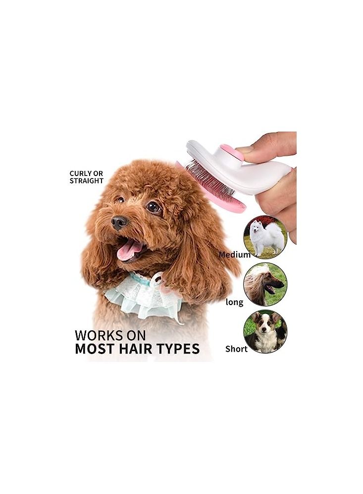 MahMir Cats Dogs Brushes for Long Haired & Short Hair, Supple Stainless Steel Bristles Quick Cleaning of the Brush to Remove Tangles Dead Undercoat and Dirt - Image 3