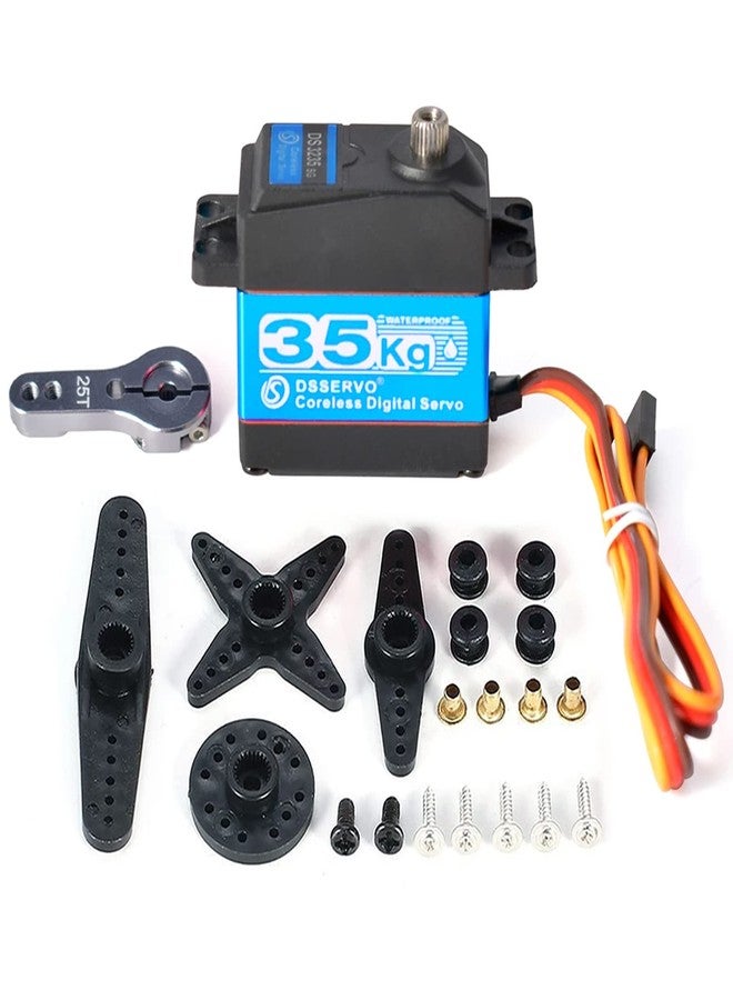 Wishiot DS3235 35KG Coreless Digital Servo Motor High Torque Waterproof Servo with Full Metal Gear for 1/8 1/10 1/12 (180 Degrees) - Image 1