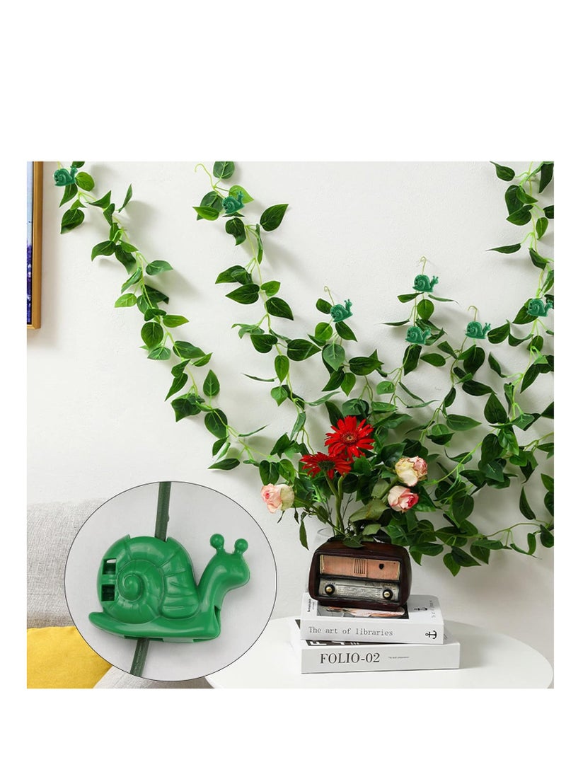 SYOSI 80 Pcs Plant Climbing Wall Fixture Clips Hanging Invisible Self Adhesive Leaf for Green Rose Fixing Device Hooks and Arranging Lines Snail Shape - Image 4