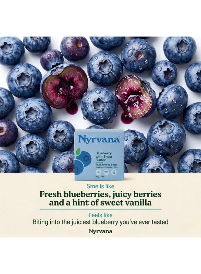 Nyrvana Blueberry with Shea Butter Soap 100g (3.52 oz) | Antioxidant & Vitamin C Brightening | Deep Moisturising | Natural Soap for All Skin Types - Image 2