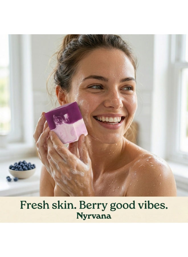 Nyrvana Blueberry with Shea Butter Soap 100g (3.52 oz) | Antioxidant & Vitamin C Brightening | Deep Moisturising | Natural Soap for All Skin Types - Image 5