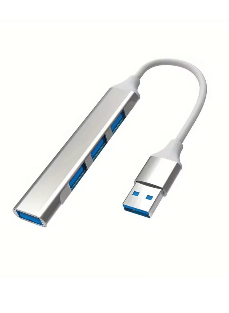موزع USB  منافذ 4 محول متعدد المنافذ، مركز بيانات نحيف للغاية، موزع USB A [الشحن غير مدعوم] وصلة USB متعددة لأجهزة لابتوب، وأجهزة الكمبيوتر المكتبية