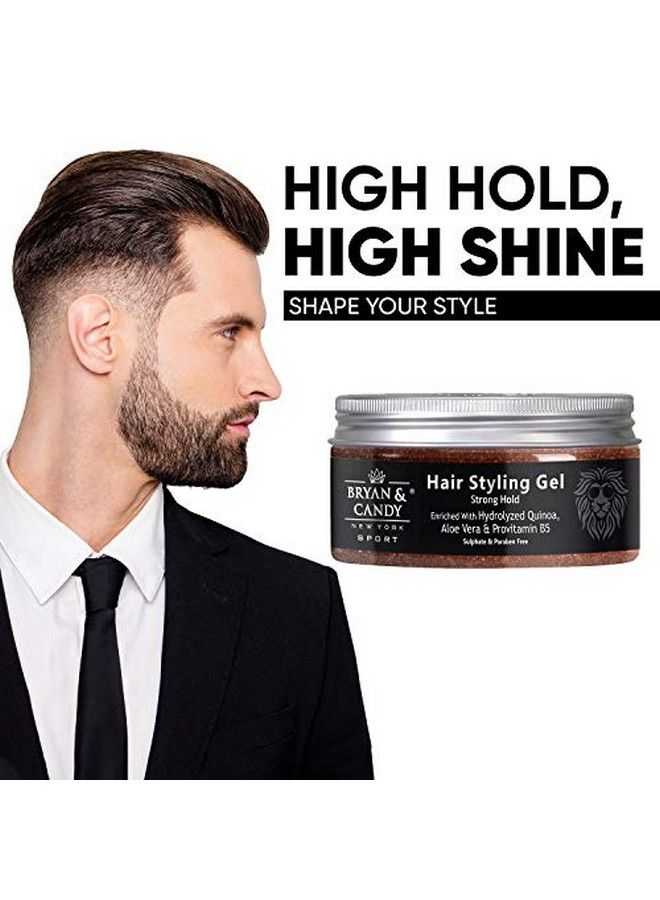 BRYAN & CANDY Newyork Lion Series Hair Styling Gel For Strong Hold 100 Gm Enriched With Hydrolyzed Quinoa Aloe Vera & Pro Vitamin B5 - Image 3