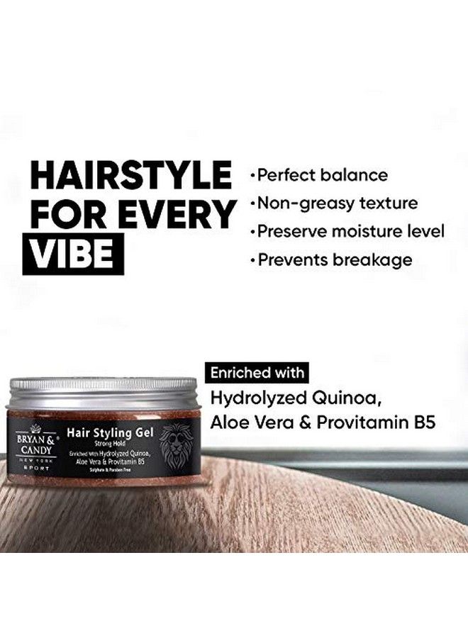 BRYAN & CANDY Newyork Lion Series Hair Styling Gel For Strong Hold 100 Gm Enriched With Hydrolyzed Quinoa Aloe Vera & Pro Vitamin B5 - Image 5