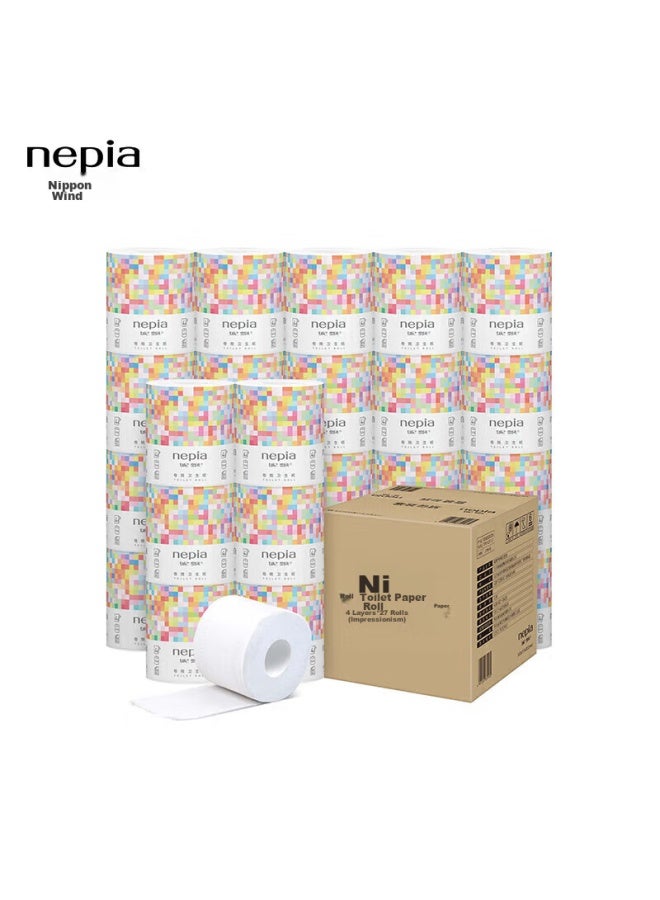 Nepia Core Roll Toilet Paper, Impressionist, 4-ply, 140g*27 Rolls, Whole Box, Bathroom Tissue, Water-soluble - Image 3