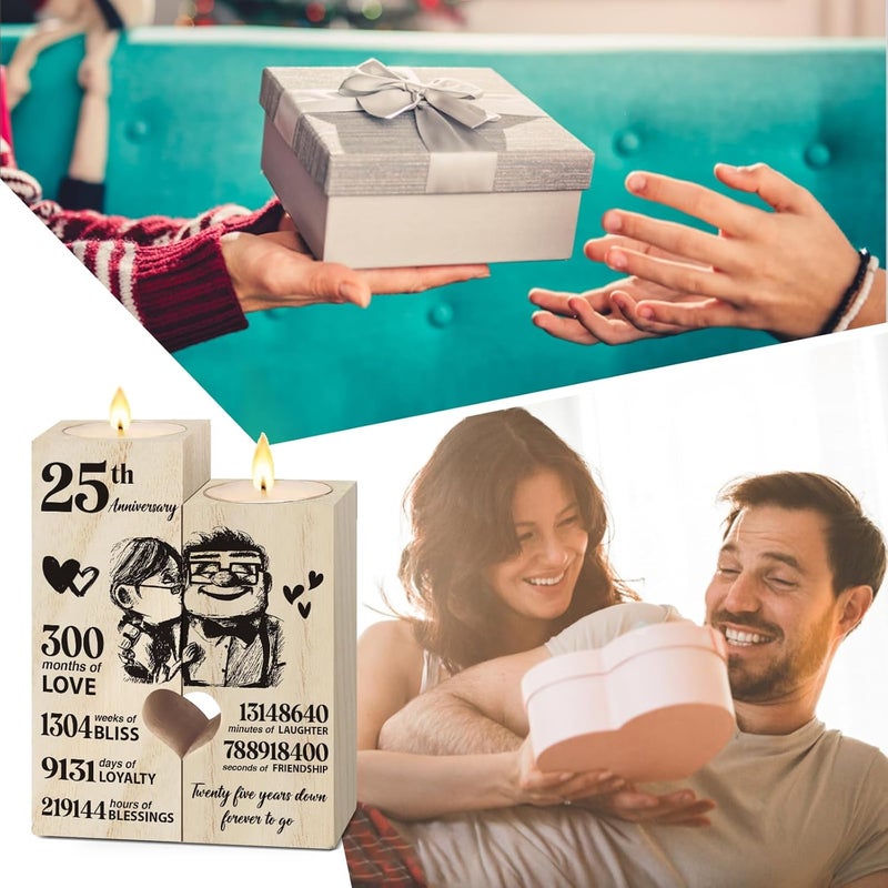 Einanmut 25th Anniversary Wedding Gifts for Couple,25 Years for Wife Husband, Silver Wedding Gifts for Her Him Couples, Decoration - Image 2
