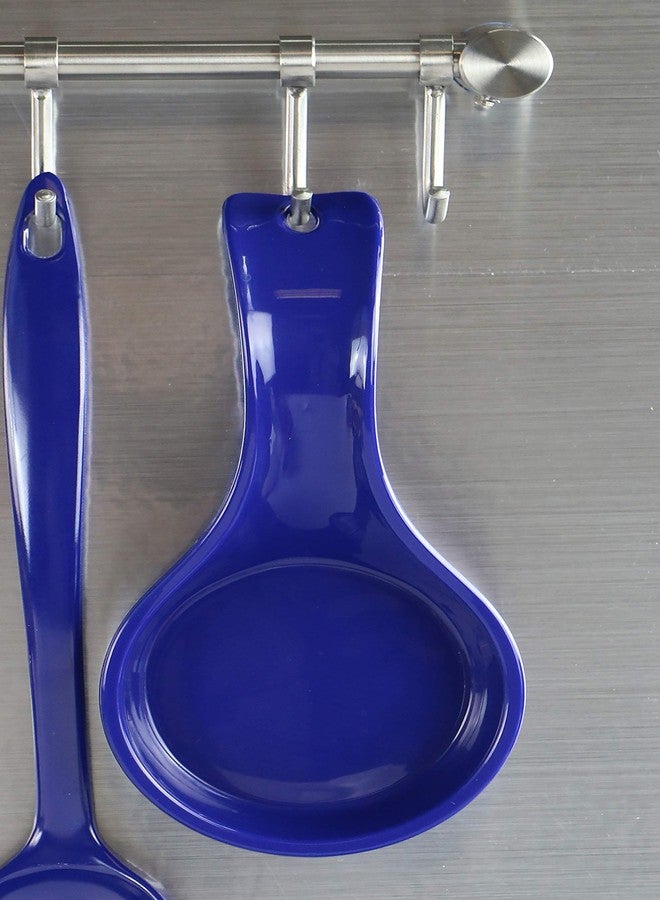Reston Lloyd Kitchen Counter Utensil Spoon Rest, Ladles, Spaghetti Forks, & Spatulas, Durable BPA-Free Plastic - Dishwasher Safe, Décor, Space Saving Hanging Hole on Handle, Indigo - Image 3