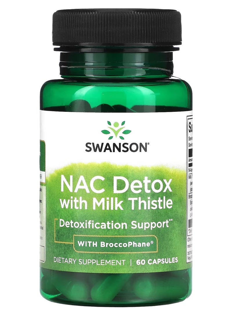 Swanson, NAC Detox with Milk Thistle with BroccoPhane, 60 Capsules