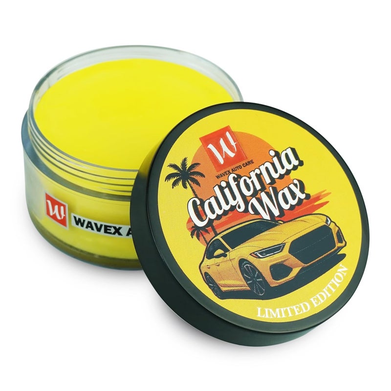 شمع سيارة وافيكس كاليفورنيا 50 جرام | شمع كارنوبا فاخرة للحصول على لمعان عميق ودافئ