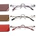 Viseng Half Frame Reading Glasses for Women Men Slim Half Moon Lens Readers Metal Semi Rimless eyewear PurpleGoldRed125 - Image 1