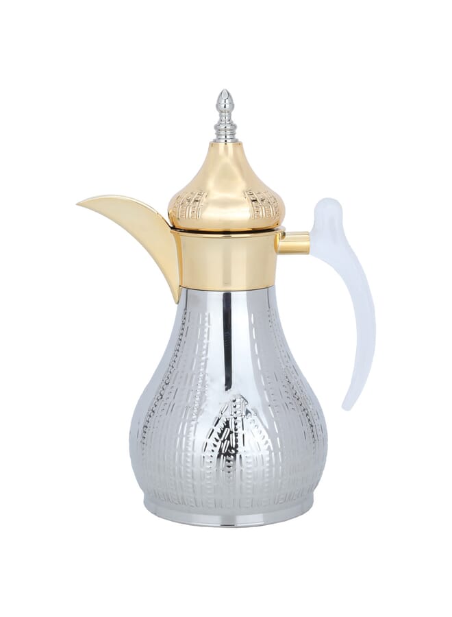 السيف غاليري ترمس هيلة فضي منقوش فم ذهبي يد شفاف 1 لتر - Image 1