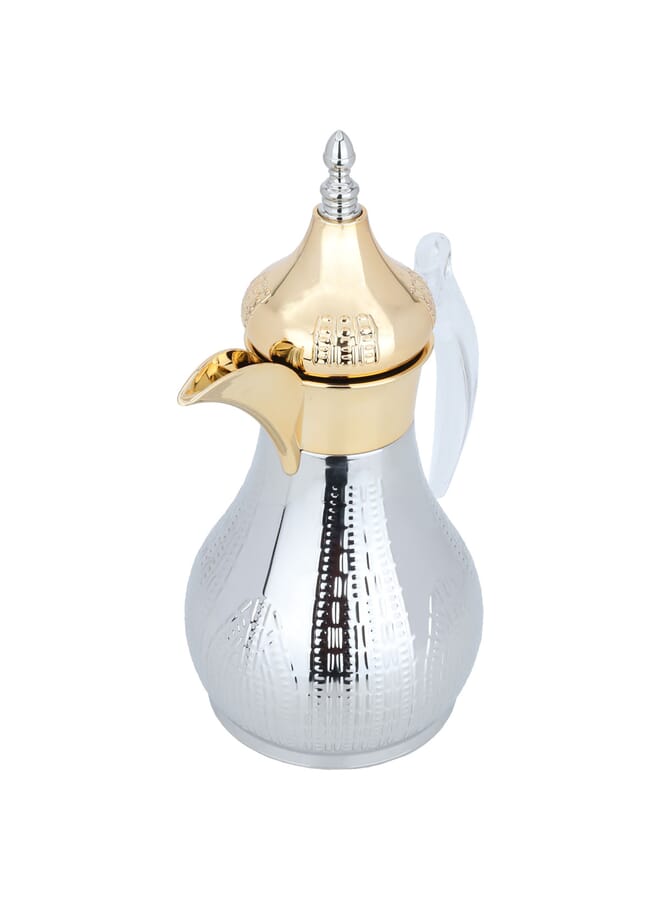 السيف غاليري ترمس هيلة فضي منقوش فم ذهبي يد شفاف 1 لتر - Image 2