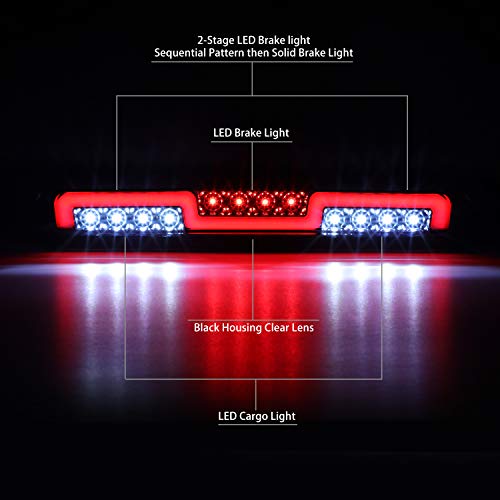 NUVISION LIGHTING Clear Lens Red Super Bright LED Individual design Third Brake Light/High Mount Brake Light Compatible with 99-07 Silverado (3BL-ZTL-003-CH) - Image 2