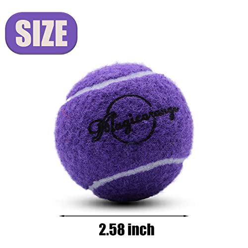 Magicorange كرات تنس ماجيك أورانج، عبوة 12 كرة تنس للتدريب المتقدم، كرات ممارسة، كرات للعب الكلاب، تأتي مع حقيبة شبكية للنقل السهل، جيدة لتدريب المبتدئين (بنفسجي) - Image 2